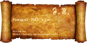 Hangai Mária névjegykártya